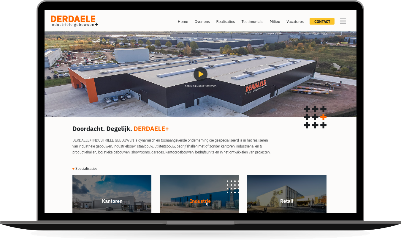 Derdaele+ website mockup