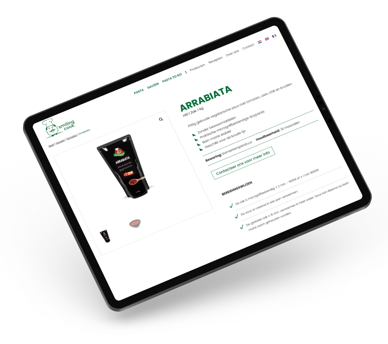 Smiling Cook website mockup