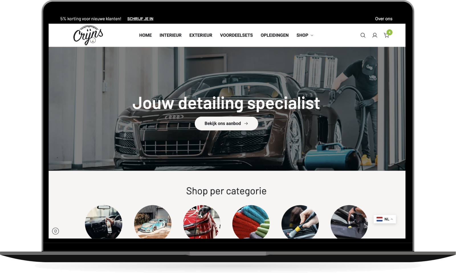 Crijns website mockup