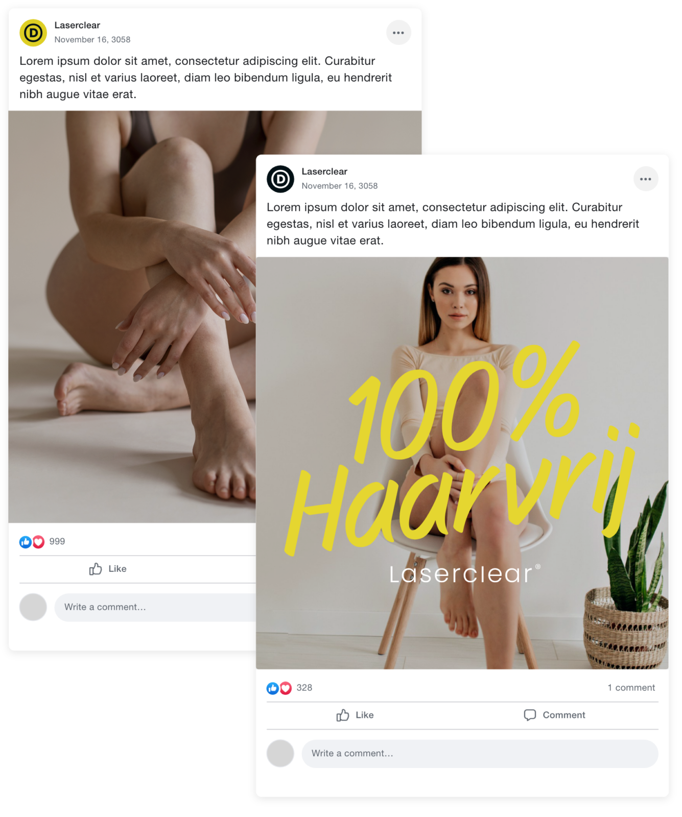 Laserclear social media posts