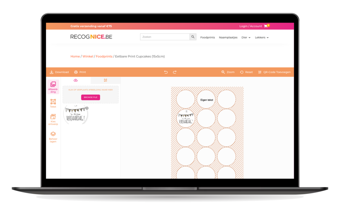 Personaliseerbare producten in de webshop van Recognice